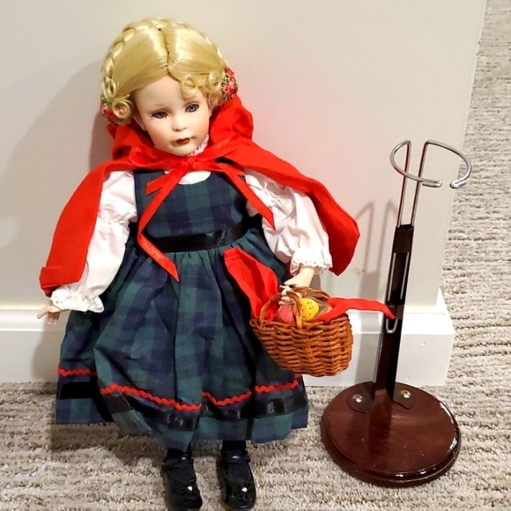 Paradise Galleries Porcelain Fairy Tale Doll: Little Red Riding Hood